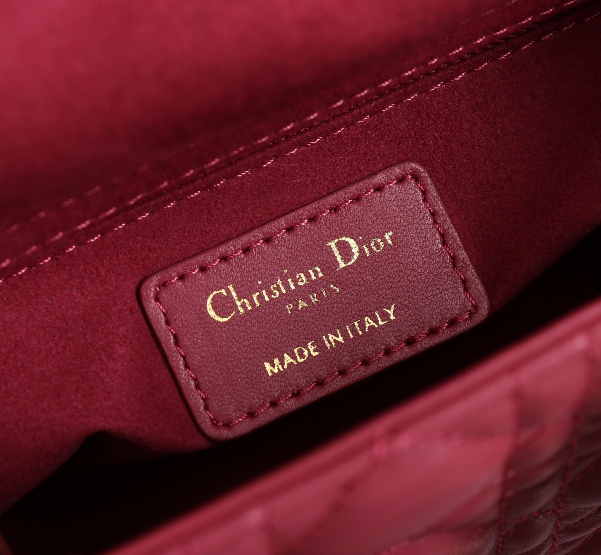 Mini Lady Dior Bag Burgundy Cannage Lambskin